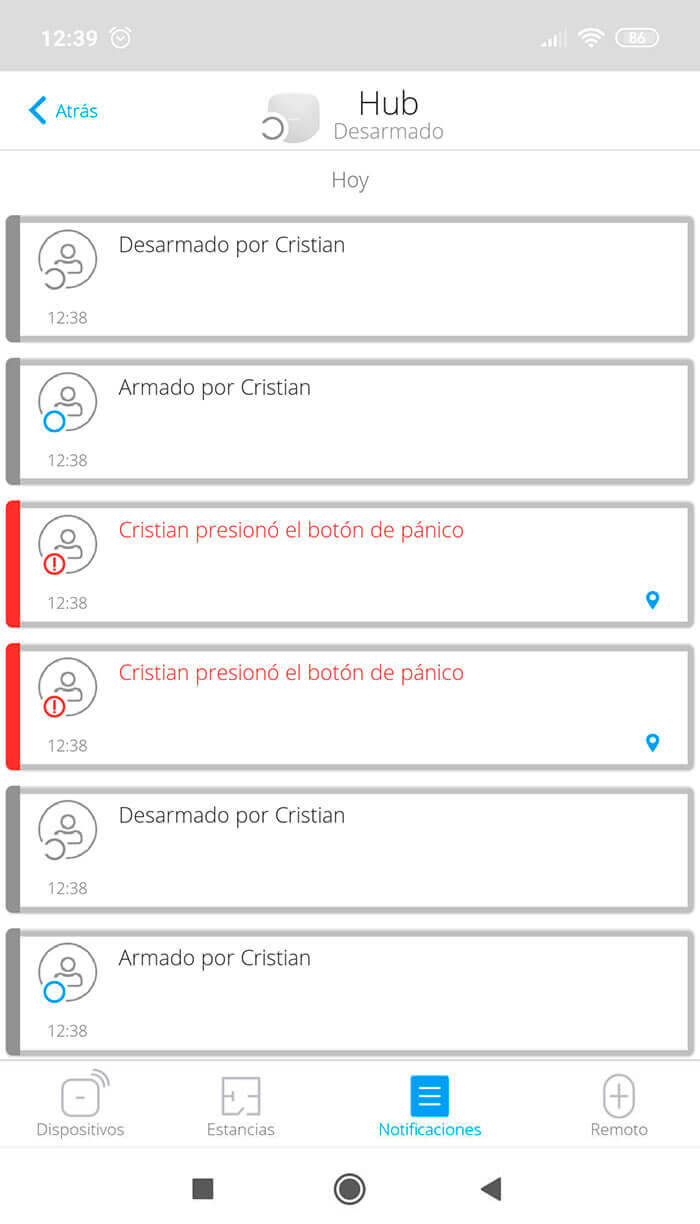 avisos sistema alarma ajax palamos